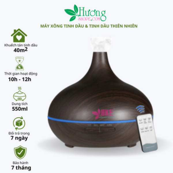 Máy Xông Tinh Dầu Cổ Cao 550ml - Màu Nâu